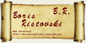 Boris Ristovski vizit kartica